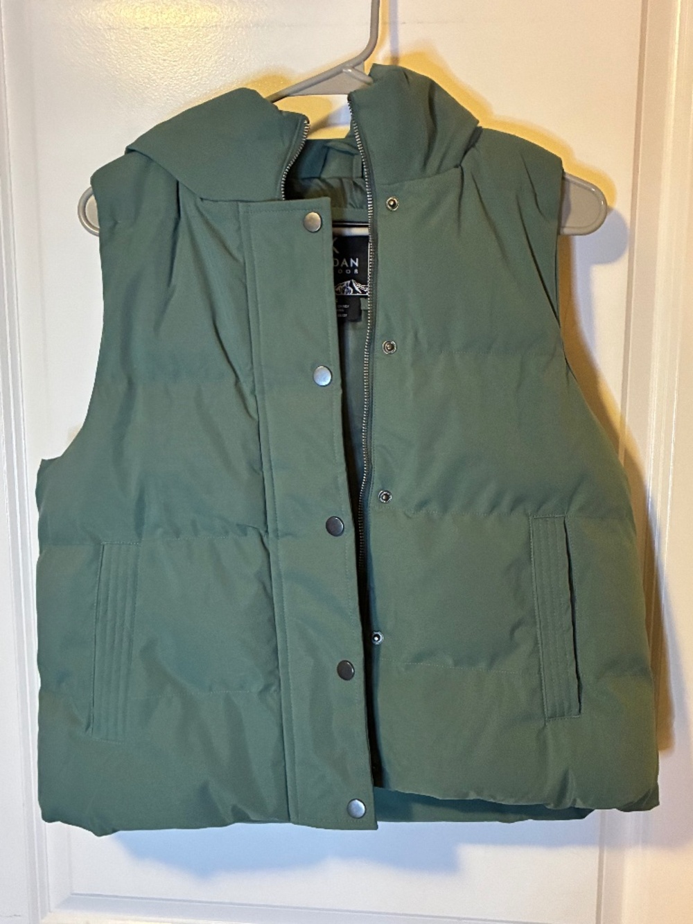 Green Cropped Puffy Vest